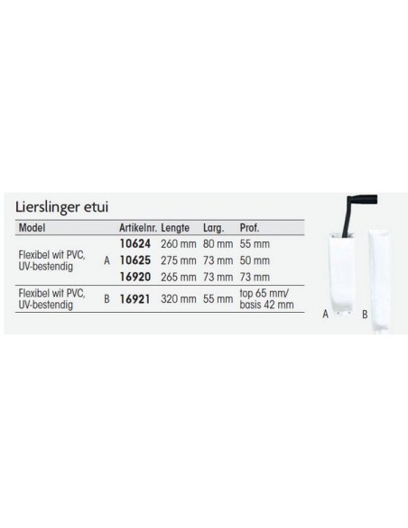 Lierslinger etui PVC wit div. maten