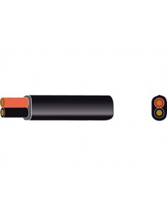 Platte pvc kabel zwart