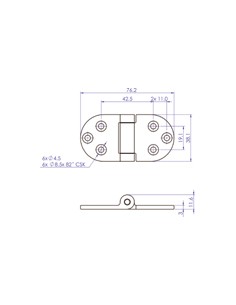 SCHARNIER RVS  2