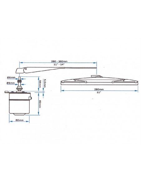 Complete Ruitenwisserset 90-110gr. 12V of 24V