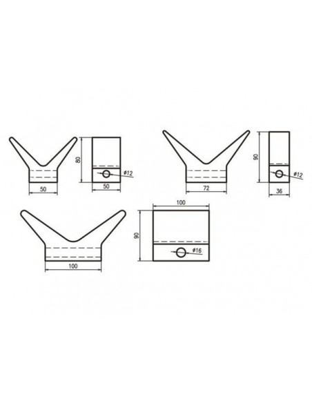 Boegstop PU voor as 16 mm div. maten