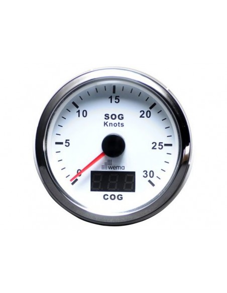 Silver serie GPS speedometer black/white 30kn/54km