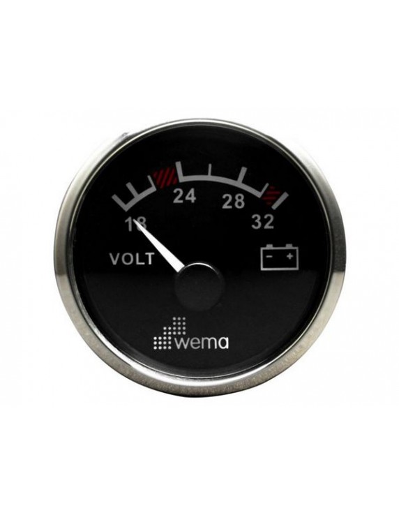 Silver serie voltmeter 24V zwart/wit