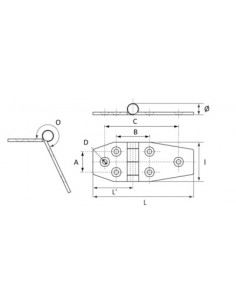 Scharnier RVS 316 Lengte 126 mm 2