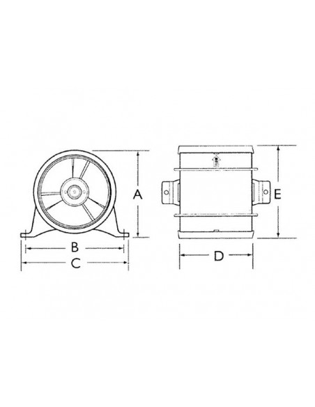 AFZUIGVENTILATOR 6,7 kuub 12V of 24V 100MM