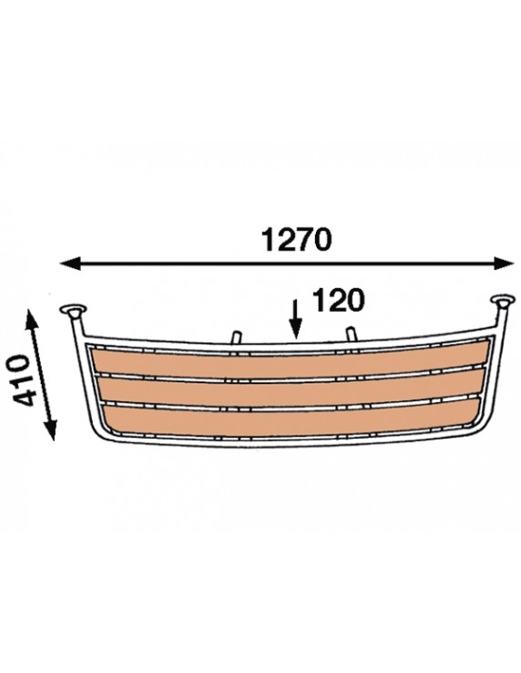 Rvs Zeilbootplatform 127x41x3,2cm PT1253530