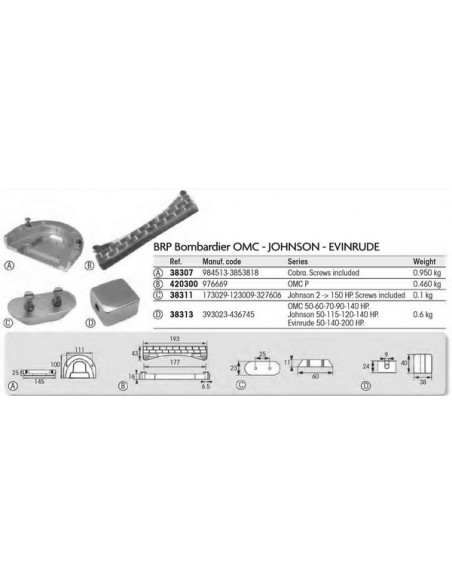 Motor anode Johnson/OMC Drive leg Cobra