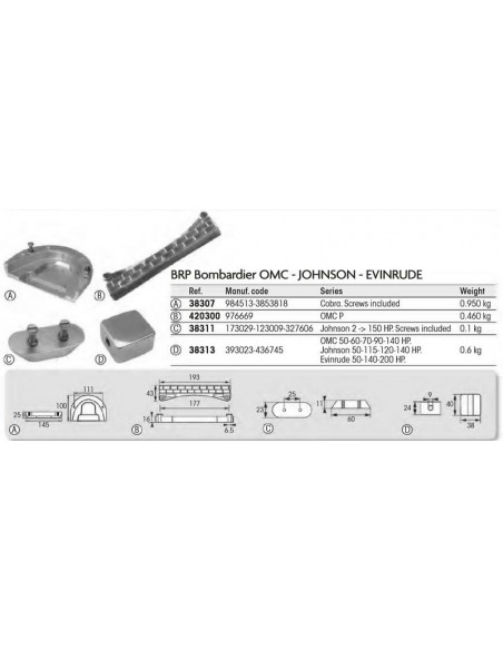 Motor anode Johnson/OMC Cube 50-140 HP