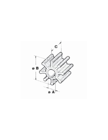 Nitrile inboard impeller single flat drive talamex