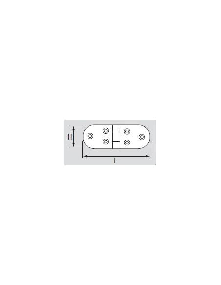 Scharnier messing verchroomd 96x55x4mm