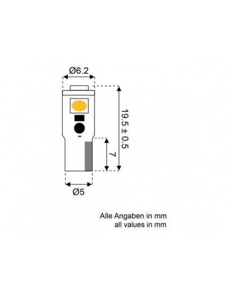 Led T5 wedge instrument lamp 10-30V