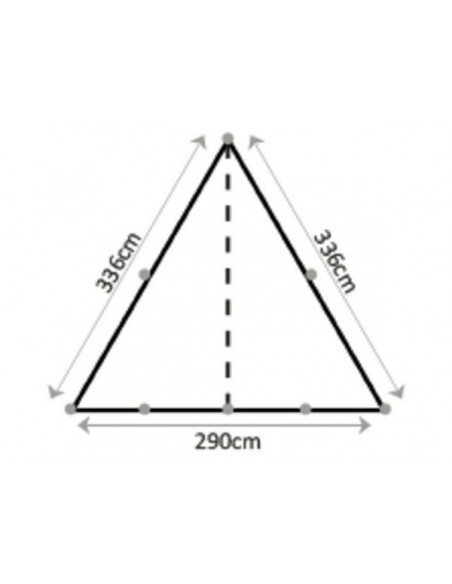 Zonnescherm driehoek wit 336x336x290cm