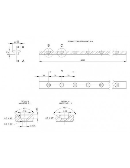 Genuarail aluminium div. maten