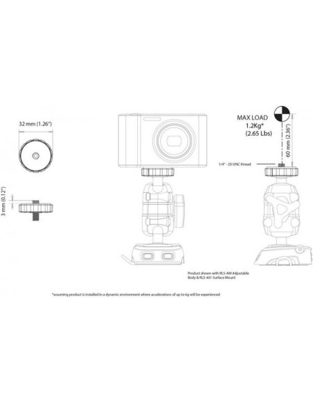 RL-511 ROKK Mini 1/4'' draad camera basis