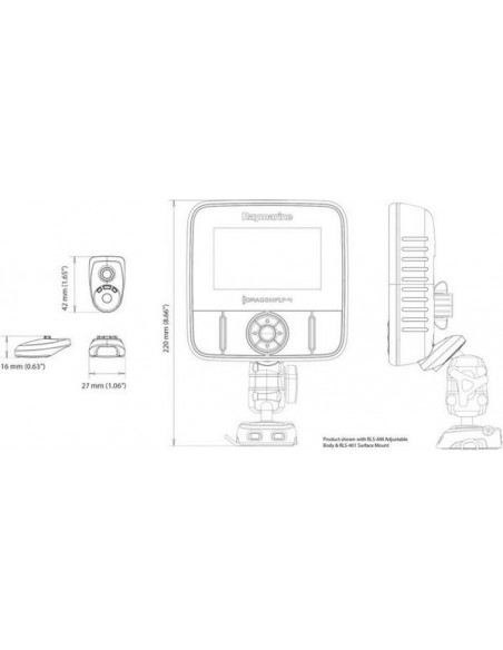 RL-512 ROKK Raymarine Dragonfly 4 & 5 montage