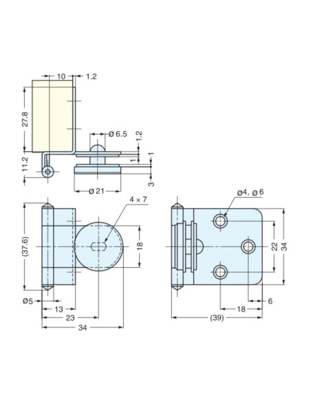 Scharnier RVS voor plexi