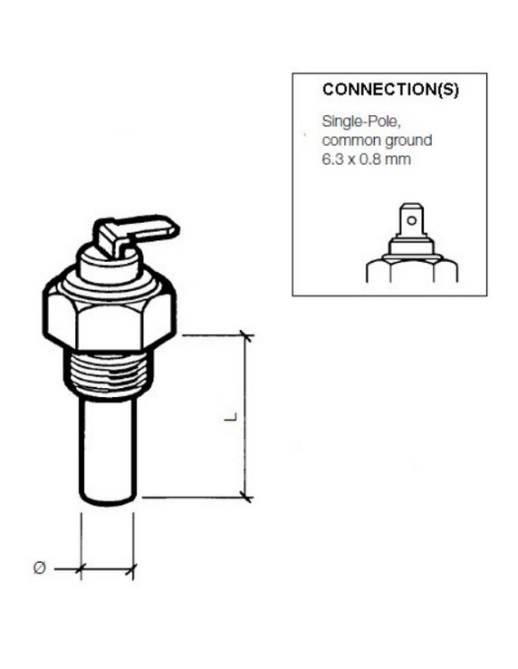 323-801-004-003D VDO Temp. gever 1500C (MV) R1/2