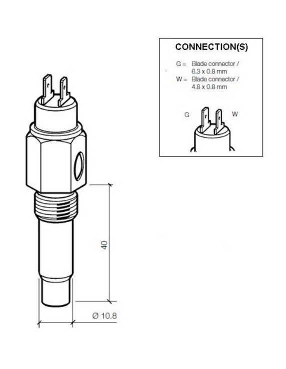 323-803-001-009D VDO Temp. gever 1200C(MV) WC1020 M14x 1.5