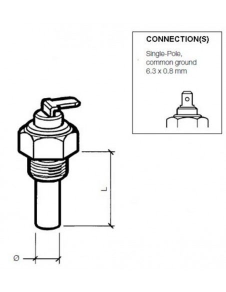 VDO Temp. gever 1200C (MV)