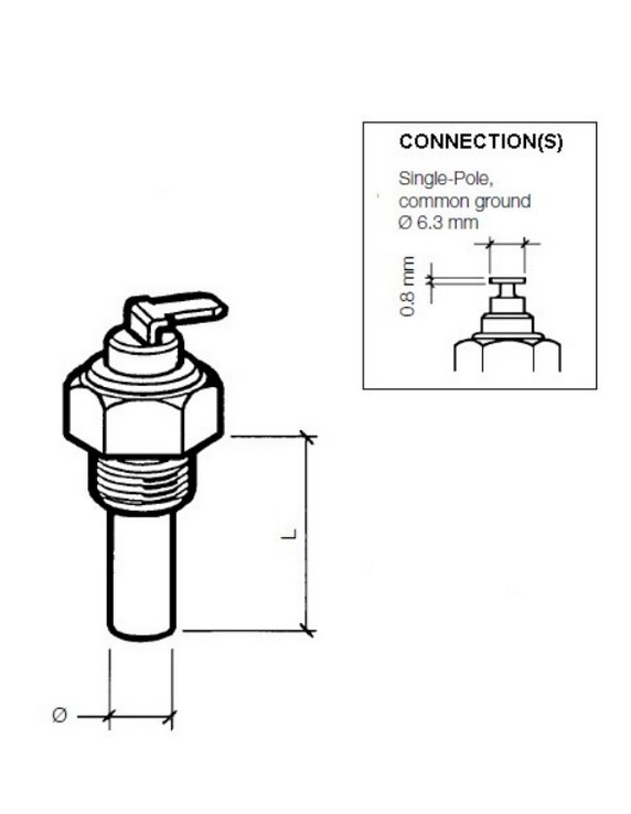 323-801-005-005D VDO Temp. gever 40-120xC M10x1 L&eq;22mm