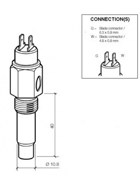 323-803-001-030D VDO Temp. gever 1200C(MV) WC1000 1/2-14NPT