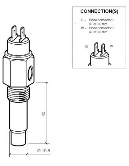 323-803-001-032D VDO Temp. gever 250F WC230F 1/2-14NPT