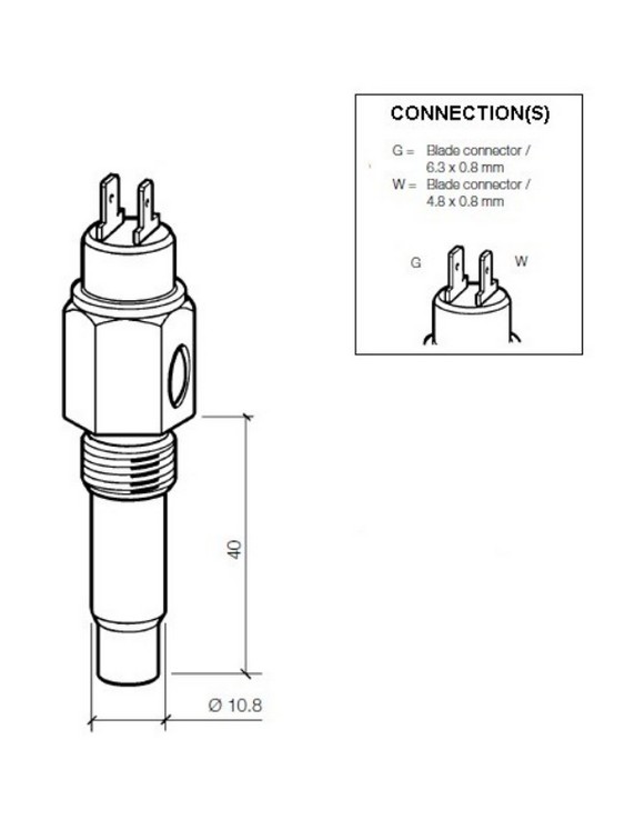 323-803-002-010C VDO Temp. gever 1500C(MV) WC1350 M14x 1.5