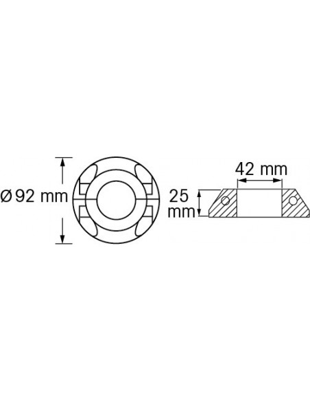 Max Prop anode kraag voor as Ø 42 0,56 kg