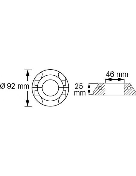 Max Prop anode kraag voor as Ø 46, 0,58 kg