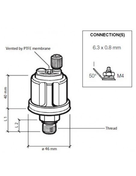 360-081-029-042C VDO Drukgever 10BAR (E/Ret) 1/8-27NPTF