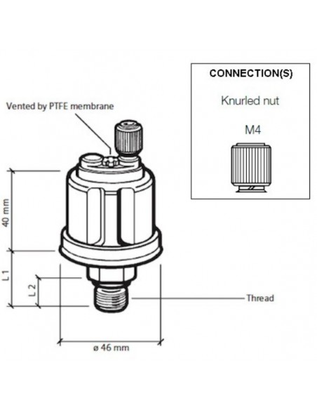 360-081-029-033C VDO Drukgever 10Bar (E/Ret) M14 x 1,5