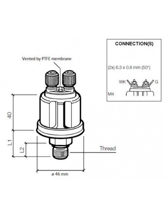 360-081-030-070C VDO Drukgever 10Bar (E/Ret) W/C0.5 M18x1,5