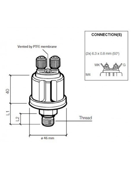 360-081-030-070C VDO Drukgever 10Bar (E/Ret) W/C0.5 M18x1,5