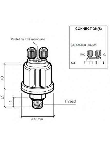 360-081-030-037C VDO Drukgever 10Bar (E/Ret) W/C0.75 M18x1,5