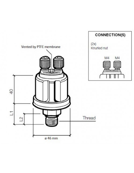 360-081-032-053C VDO Drukgever 10Bar mv M12 x 1,5