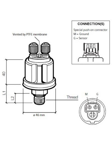 360-081-051-012C VDO Drukgever 10Bar mv M16 x 1.5