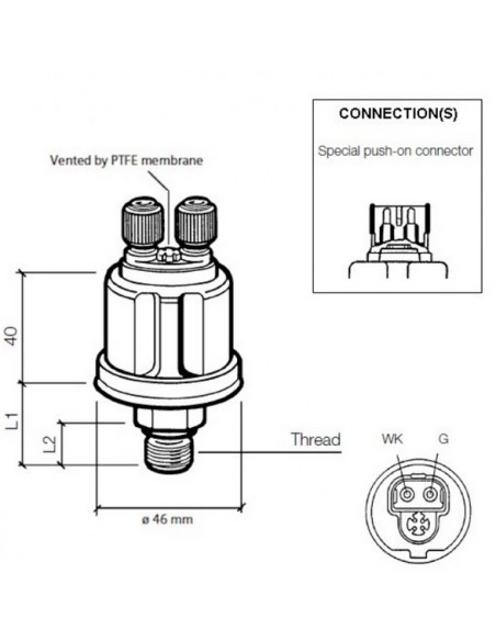 360-081-061-002C VDO Drukgever 10Bar(E/Ret)W/C0.7 M14x1.5