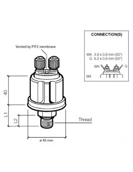 360-081-030-122C VDO Drukgever 10Bar(E/Ret)W/C0.75 M18x1,5