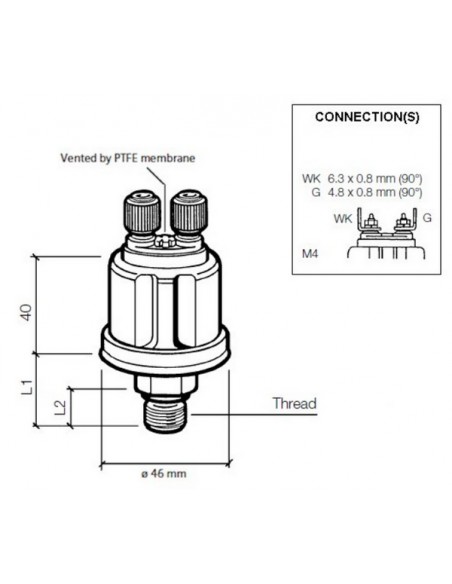 360-081-030-112C VDO Drukgever 10Bar(E/Ret)W/C1.35 M10x1