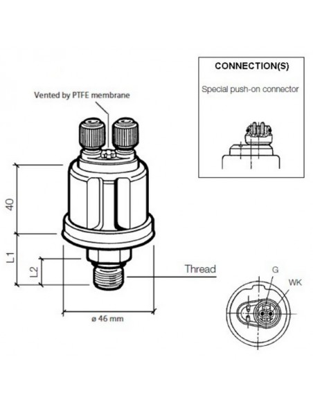 360-081-062-005A VDO Drukgever 10Bar(E/Ret)W/C3.0 M14x1.5