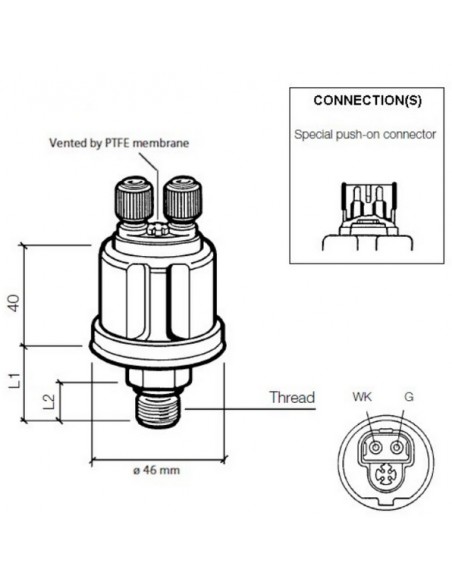 360-081-061-006C VDO Drukgever 10Bar(E/Ret)W/C5.0 M12x1.5