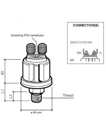 360-081-030-152C VDO Drukgever 10Bar(E/Ret)W/C5.2 M10x1