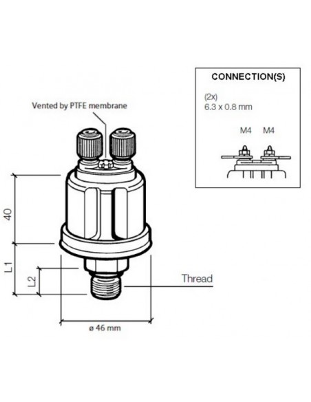 362-081-001-002C VDO Drukgever 150PSI 1/8-27NPT