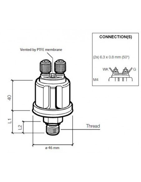 360-081-030-063C VDO Drukgever M14x1,5/10/1,0 + wc