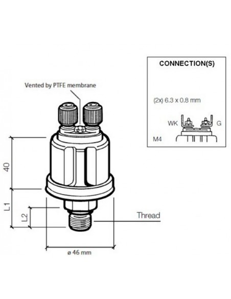 360-081-030-075C VDO Drukgever M14x1,5/10/5,0 + wc