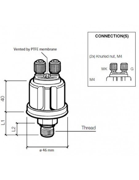 360-081-030-036C VDO Drukgever 5Bar (E/Ret) W/C0.5 M18x1,5