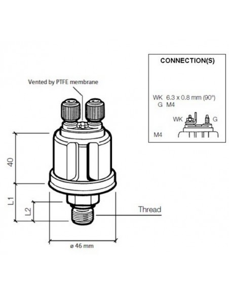 360-081-030-071C VDO Drukgever 5Bar (E/Ret) W/C0.4 M14x1,5