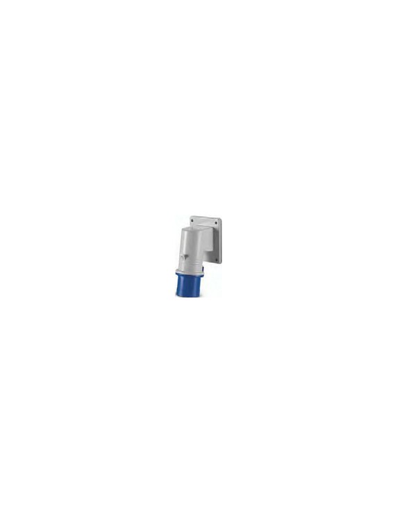 SOCKET 16A 2 + T BLUE IP44