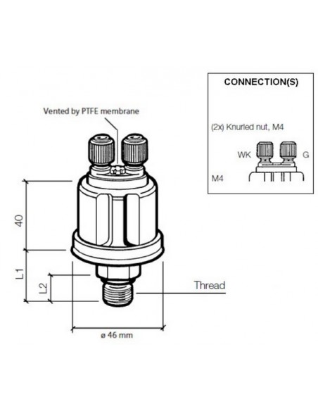 360-081-030-028C VDO Drukgever M14x1,5/5/0,5 + wc