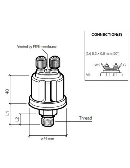 360-081-030-025C VDO Drukgever M18x1,5/5/0,4 + wc